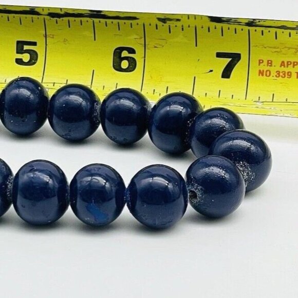 KENNETH COLE NY Beaded Necklace Blue Black Gold Tone Classic Career Cosplay LARP - Picture 6 of 7